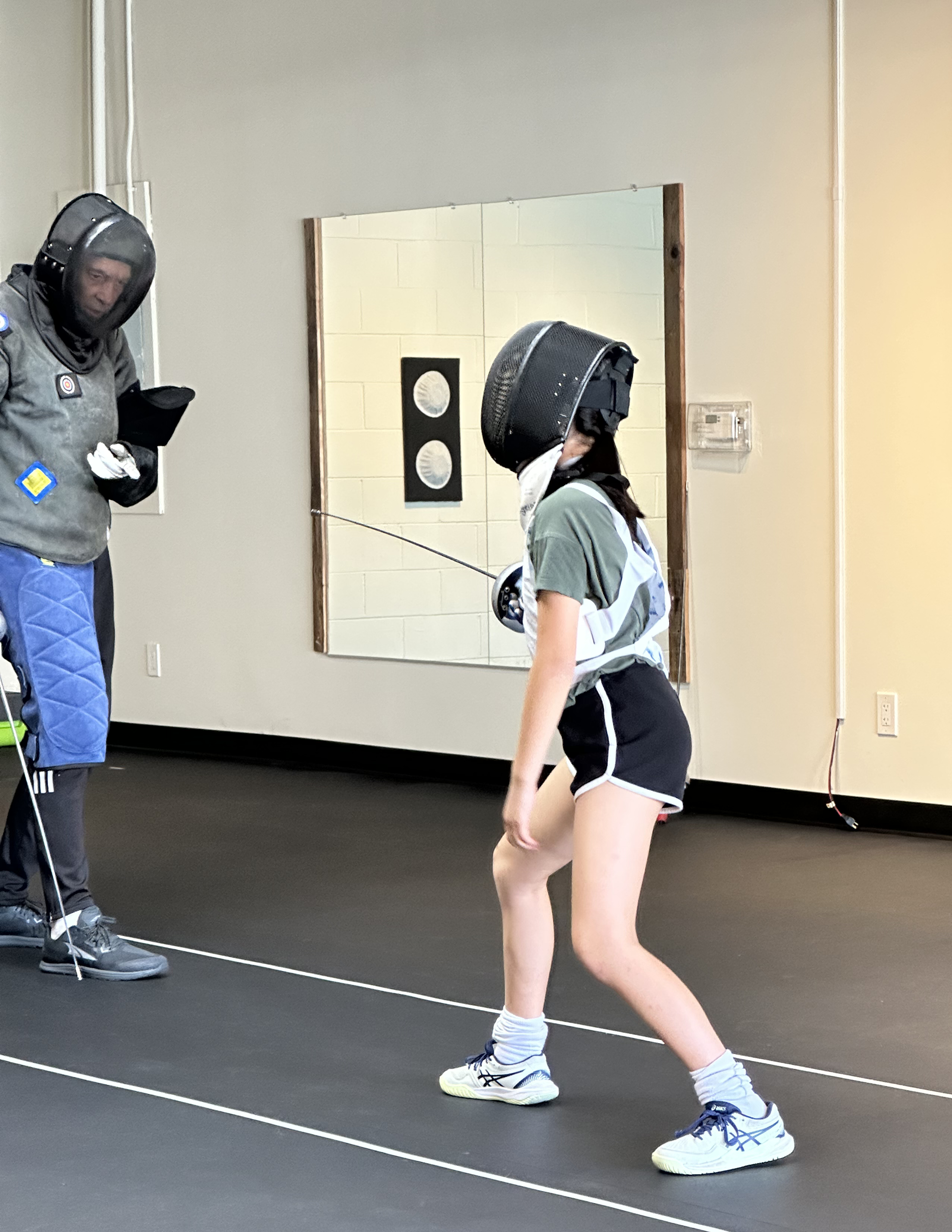 Angela training at Sequoia Fencing Academy