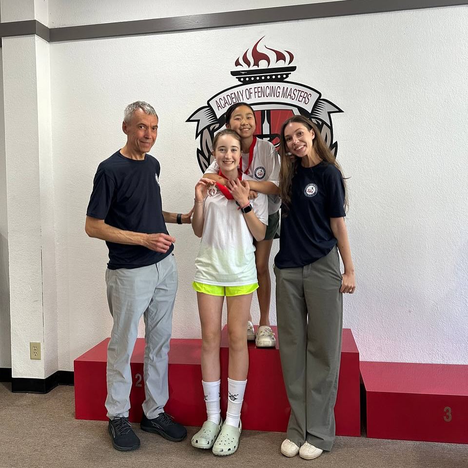 Sequoia Fencing Academy athlete celebrating a competition win
