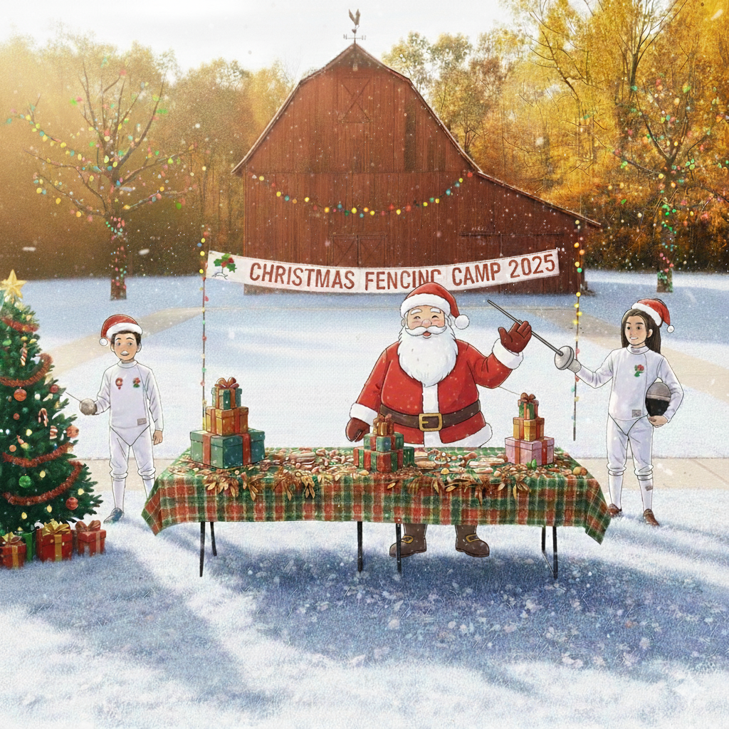 Fencers training during Christmas camp