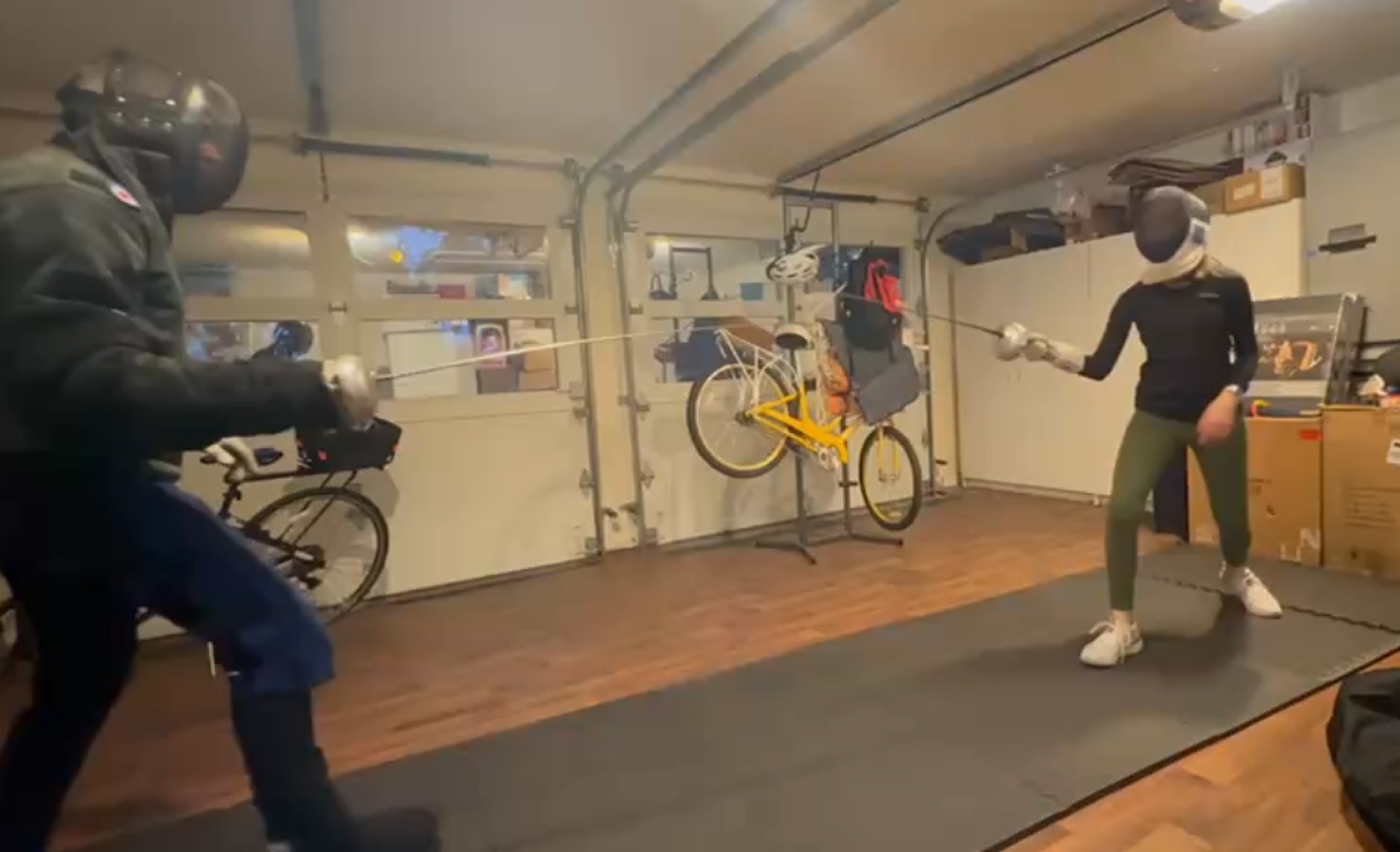 Training in a garage