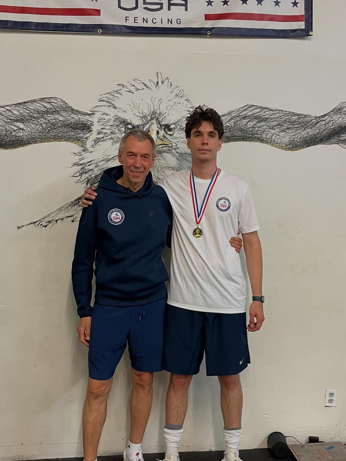 Sequoia Fencing Academy athlete with a medal at a national competition